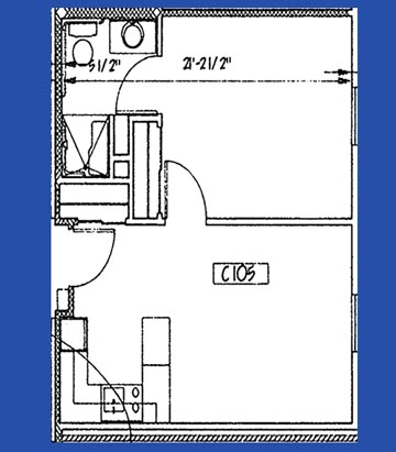 One Bedroom Deluxe Apartment Floor Plan