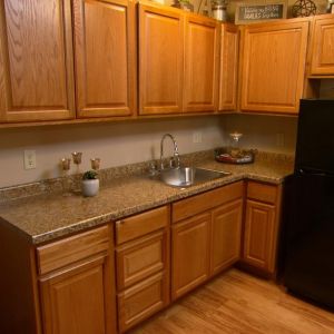 Sample apartment furnished kitchen