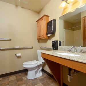 Sample apartment private bathroom