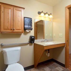 Sample apartment private bathroom